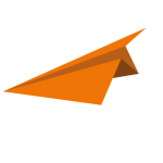 Papieren vliegtuigje links Post
